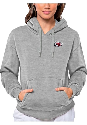 Antigua Kansas City Chiefs Womens Grey Victory Design Hooded Sweatshirt