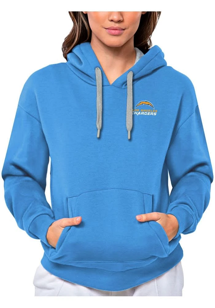 Antigua Los Angeles Chargers Womens Text Victory Hooded Sweatshirt