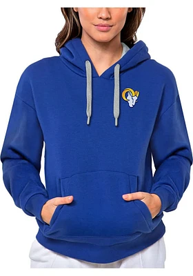 Antigua Los Angeles Rams Womens Blue Icon Victory Hooded Sweatshirt
