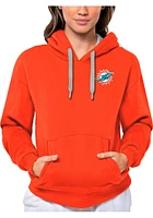 Antigua Miami Dolphins Womens Orange Victory Hooded Sweatshirt