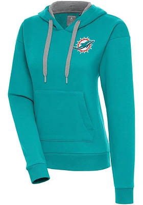 Antigua Miami Dolphins Womens Teal Victory Design Hooded Sweatshirt