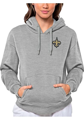 Antigua New Orleans Saints Womens Grey Victory Design Hooded Sweatshirt