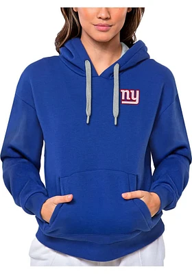 Antigua New York Giants Womens Blue Victory Design Hooded Sweatshirt