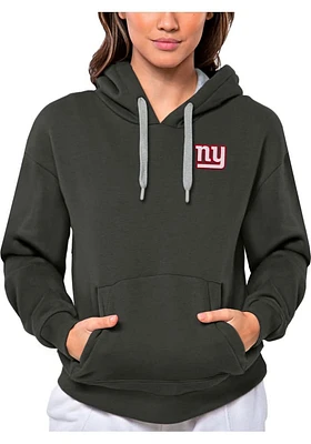 Antigua New York Giants Womens Charcoal Victory Hooded Sweatshirt