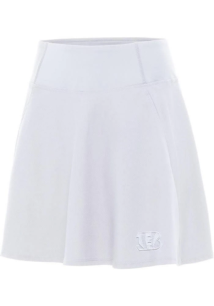 Antigua Cincinnati Bengals Womens White Tonal Chip Skort Skirt