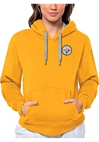 Antigua Pittsburgh Steelers Womens Gold Victory Hooded Sweatshirt
