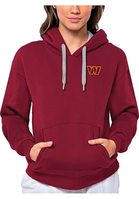 Antigua Washington Commanders Womens Red Victory Design Hooded Sweatshirt