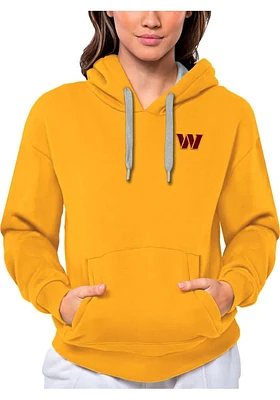 Antigua Washington Commanders Womens Gold Victory Hooded Sweatshirt