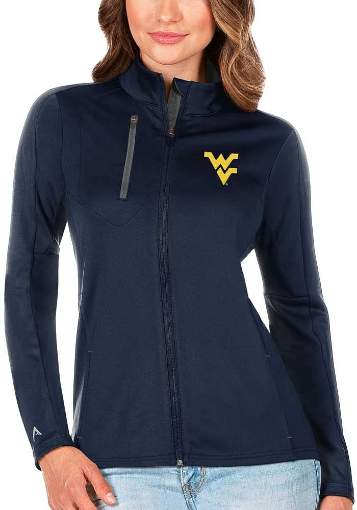 Antigua West Virginia Mountaineers Womens Navy Blue Generation Light Weight Jacket