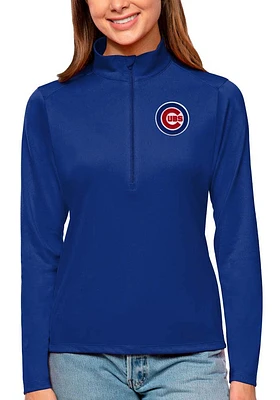 Antigua Chicago Cubs Womens Tribute Qtr Zip Pullover