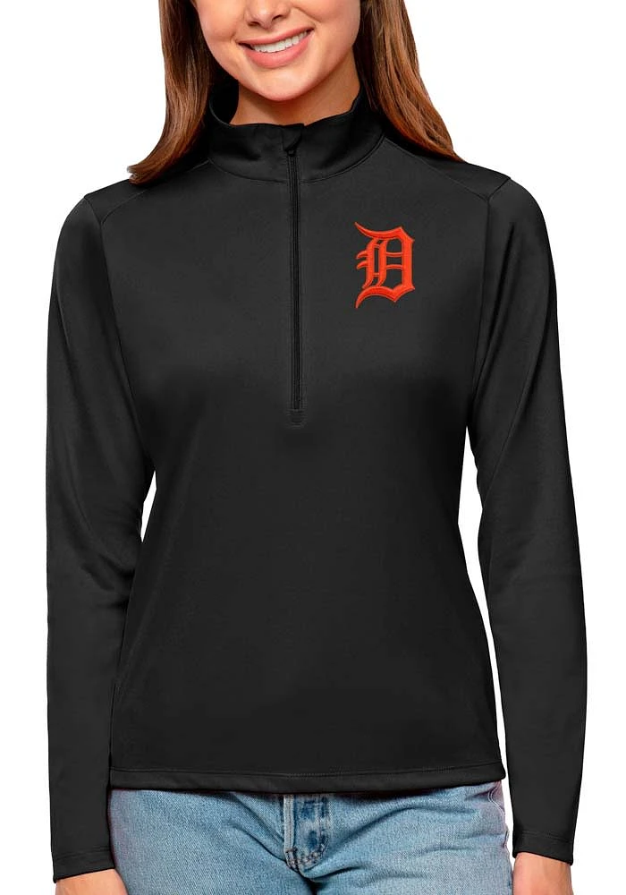 Antigua Detroit Tigers Womens Tribute Qtr Zip Pullover