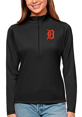 Antigua Detroit Tigers Womens Tribute Qtr Zip Pullover