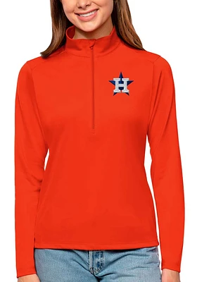Antigua Houston Astros Womens Tribute Qtr Zip Pullover