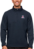 Antigua Arizona Wildcats Mens Navy Blue Course Long Sleeve Qtr Zip Pullover