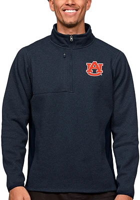 Antigua Auburn Tigers Mens Navy Blue Course Long Sleeve Qtr Zip Pullover