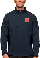 Antigua Auburn Tigers Mens Navy Blue Course Long Sleeve Qtr Zip Pullover