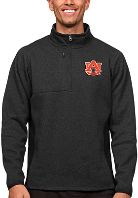 Antigua Auburn Tigers Mens Black Course Long Sleeve Qtr Zip Pullover