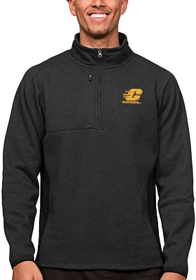 Antigua Central Michigan Chippewas Mens Black Course Long Sleeve Qtr Zip Pullover