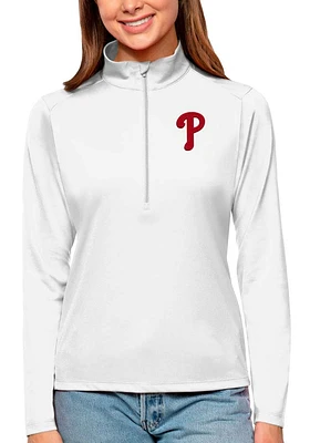 Antigua Philadelphia Phillies Womens Tribute Qtr Zip Pullover
