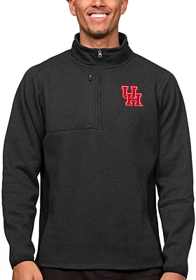 Antigua Houston Cougars Mens Black Course Long Sleeve Qtr Zip Pullover