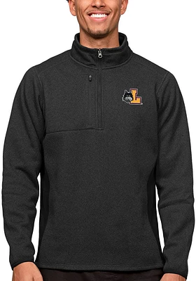 Antigua Loyola Ramblers Mens Black Course Long Sleeve Qtr Zip Pullover