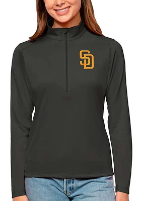 Antigua San Diego Padres Womens Tribute Qtr Zip Pullover
