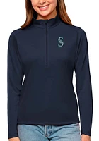Antigua Seattle Mariners Womens Navy Blue Tribute Qtr Zip Pullover