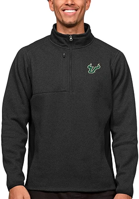 Antigua South Florida Bulls Mens Black Course Long Sleeve Qtr Zip Pullover