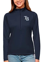 Antigua Tampa Bay Rays Womens Navy Blue Tribute Qtr Zip Pullover