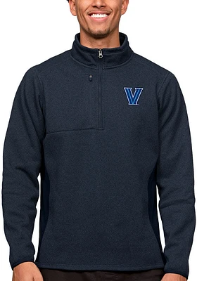 Antigua Villanova Wildcats Mens Navy Blue Course Long Sleeve Qtr Zip Pullover