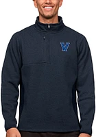 Antigua Villanova Wildcats Mens Navy Blue Course Long Sleeve Qtr Zip Pullover