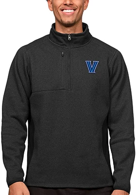 Antigua Villanova Wildcats Mens Black Course Long Sleeve Qtr Zip Pullover
