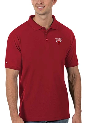 Antigua Chicago Bulls Mens Legacy Pique Short Sleeve Polo