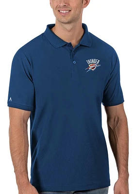 Antigua Oklahoma City Thunder Mens Legacy Pique Short Sleeve Polo