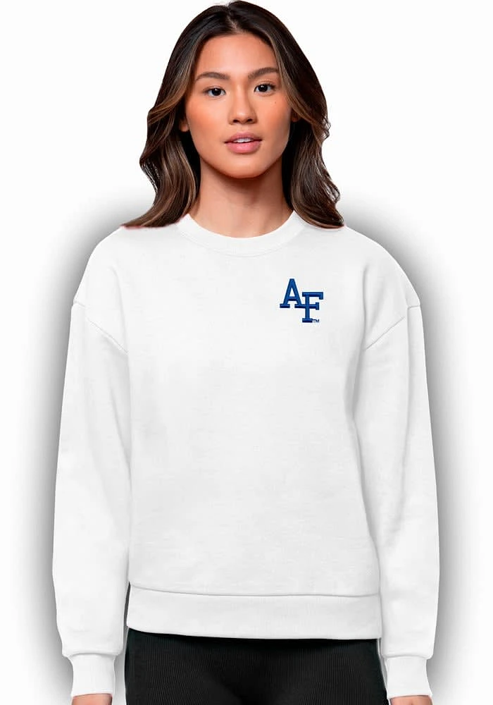 Antigua Air Force Falcons Womens White Victory Crew Sweatshirt
