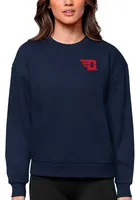 Antigua Dayton Flyers Womens Navy Blue Victory Crew Sweatshirt