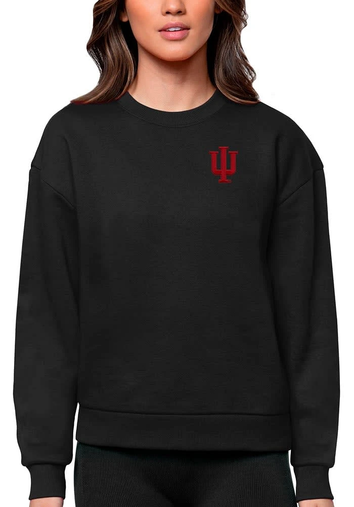 Womens Indiana Hoosiers Antigua Victory Crew Sweatshirt