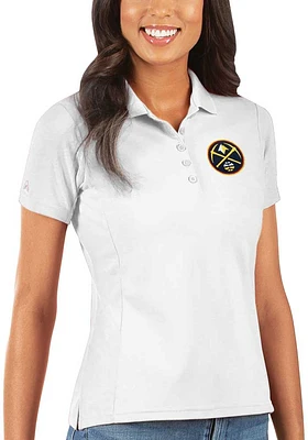 Antigua Denver Nuggets Womens Legacy Pique Short Sleeve Polo Shirt