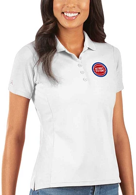 Antigua Detroit Pistons Womens Legacy Pique Short Sleeve Polo Shirt