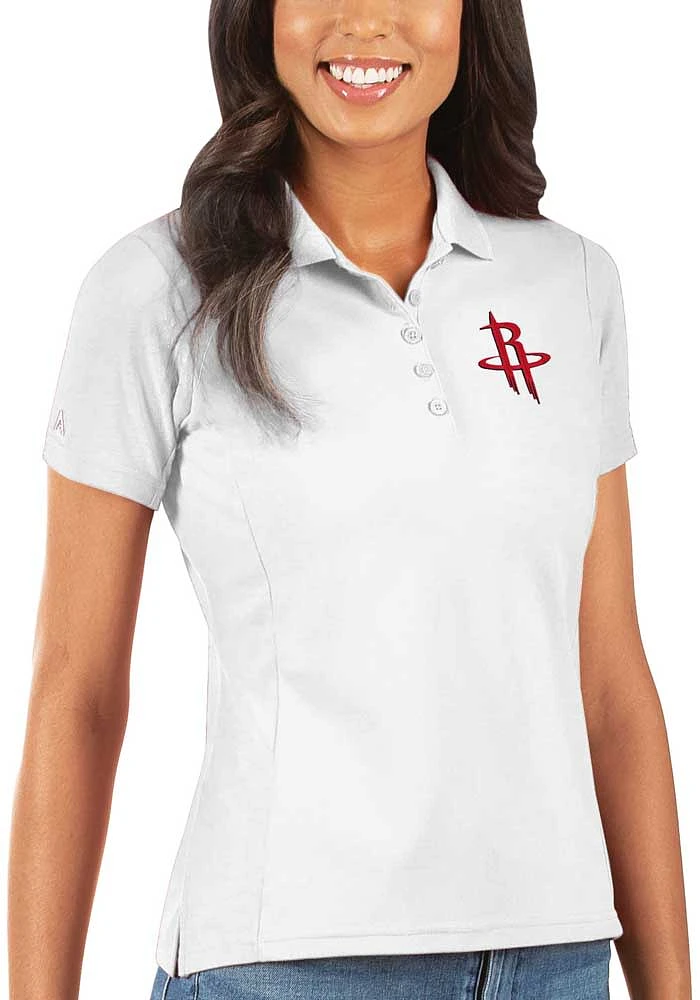 Antigua Houston Rockets Womens Legacy Pique Short Sleeve Polo Shirt