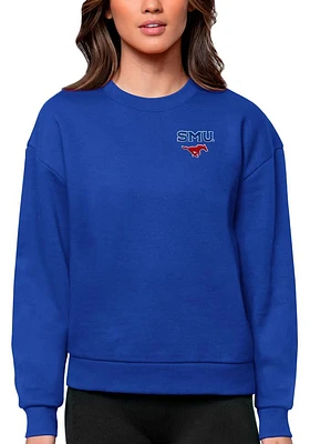 Antigua SMU Mustangs Womens Victory Crew Sweatshirt