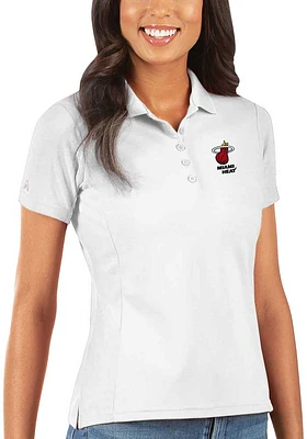 Antigua Miami Heat Womens Legacy Pique Short Sleeve Polo Shirt