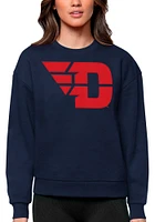 Antigua Dayton Flyers Womens Navy Blue Full Front Victory Crew Sweatshirt