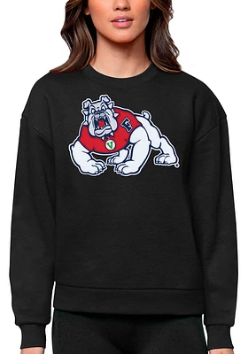 Antigua Fresno State Bulldogs Womens Full Front Victory Crew Sweatshirt