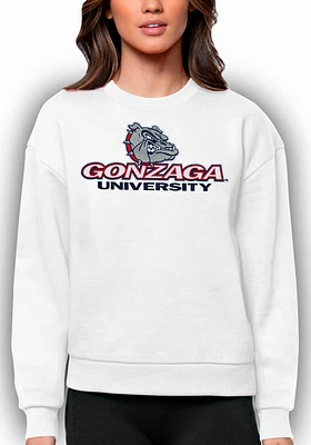 Antigua Gonzaga Bulldogs Womens Full Front Victory Crew Sweatshirt