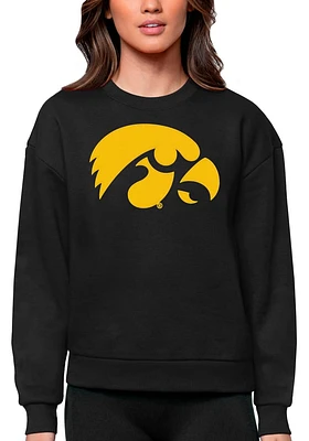 Antigua Iowa Hawkeyes Womens Full Front Victory Crew Sweatshirt