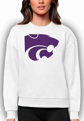 Antigua K-State Wildcats Womens Full Front Victory Crew Sweatshirt