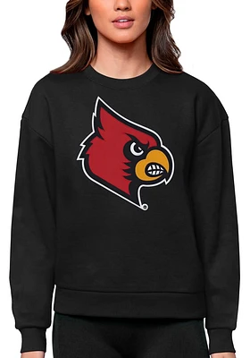 Antigua Louisville Cardinals Womens Full Front Victory Crew Sweatshirt