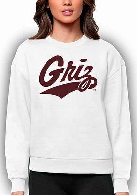 Antigua Montana Grizzlies Womens Full Front Victory Crew Sweatshirt