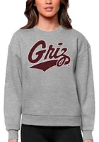 Antigua Montana Grizzlies Womens Grey Full Front Victory Crew Sweatshirt